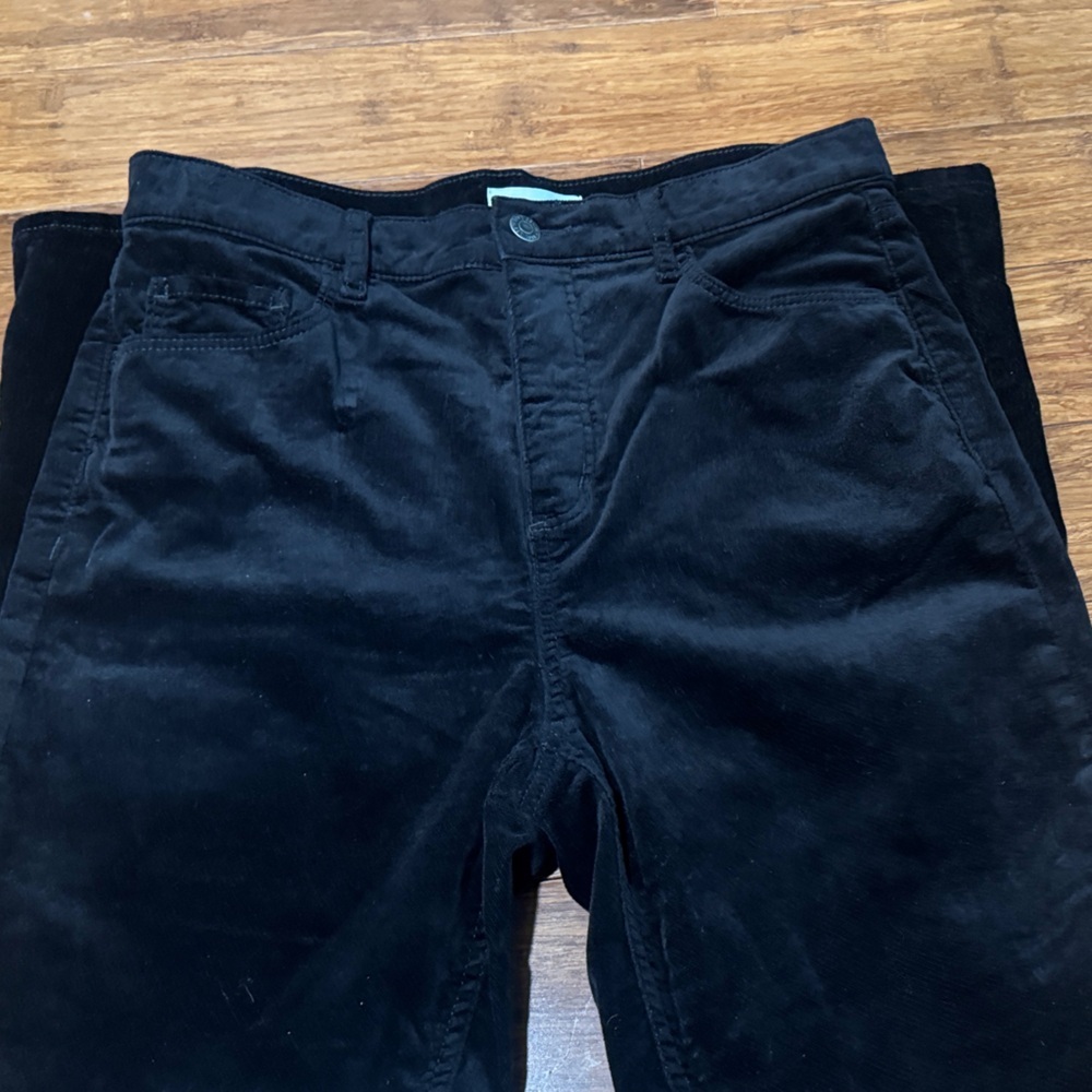 Loft Black Velvet Pants EUC Size 10